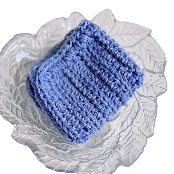 Hand Crafted Other - HAND CRAFTED Colorful Blue Crocheted 100% Cotton All Purpose Dish or Wash Cloth
